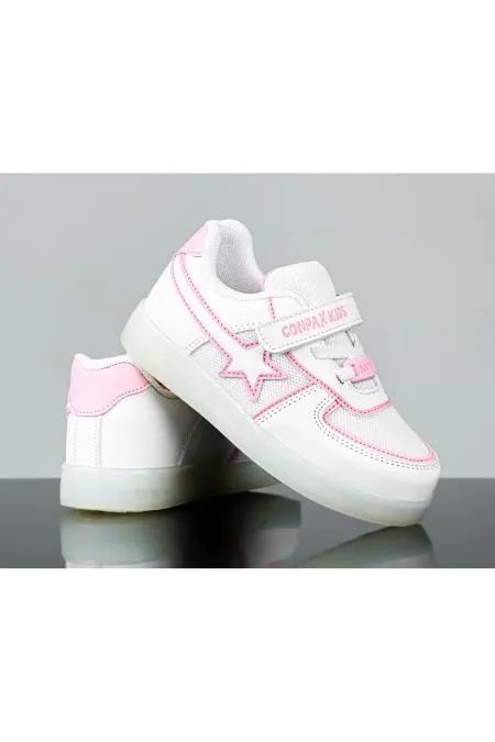 Unisex Çocuk Günlük Yürüyüş Spor Ayakkabı - BEBE & PATİK - Beyaz-Pembe Unisex Çocuk Günlük Yürüyüş Spor Ayakkabı - BEBE & PATİK - Beyaz-Pembe