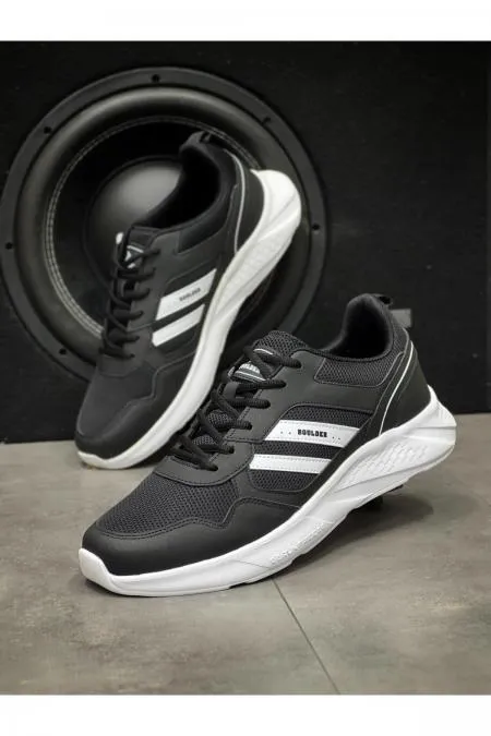 Çift Bantlı Erkek Spor Yürüyüş Ayakkabı & OUTDOOR - YÜKSEK NUMARA - 1548 - Siyah-Beyaz Çift Bantlı Erkek Spor Yürüyüş Ayakkabı & OUTDOOR - YÜKSEK NUMARA - 1548 - Siyah-Beyaz